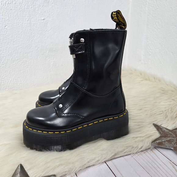 Dr. Martens jetta hi max leather platform boots black buttero patent size 5 NWT - Picture 4 of 8